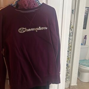 Champion Burgundy Logo Crewneck Sweatshirt